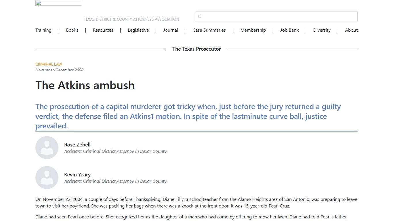 The Atkins ambush Texas District & County Attorneys Association