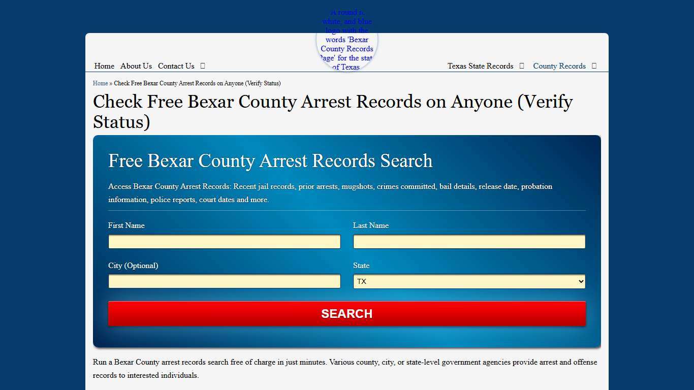 Check Free Bexar County Arrest Records on Anyone (Verify Status)
