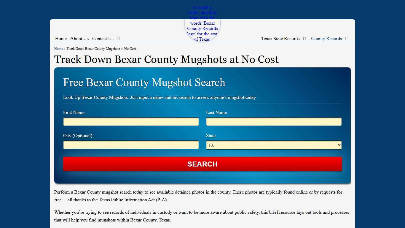 Track Down Bexar County Mugshots at No Cost