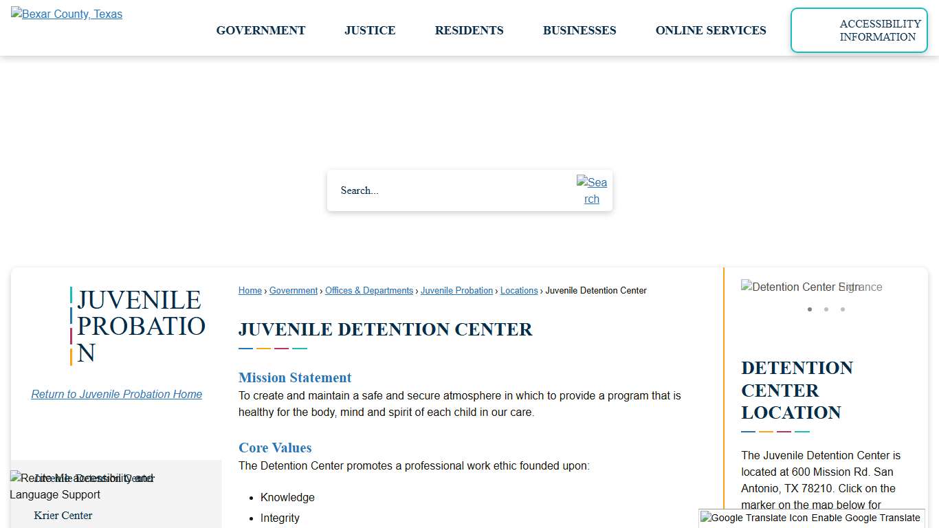 Juvenile Detention Center Bexar County, TX - Official Website