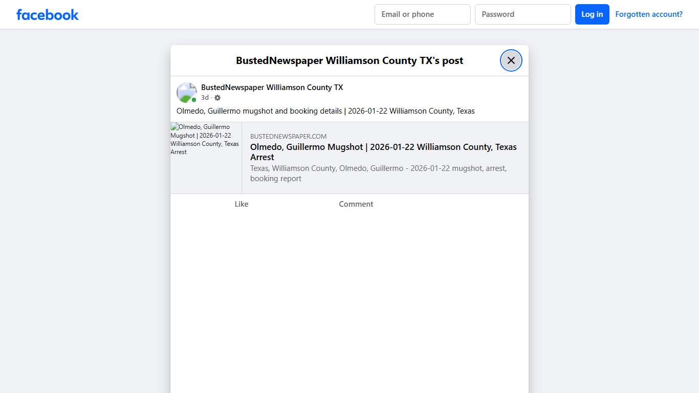 Olmedo, Guillermo... - BustedNewspaper Williamson County TX Facebook